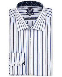English Laundry Striped Cotton Dress Shirt Bluewhitegray