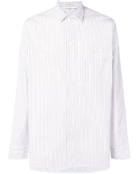 Men's Navy Cotton Blazer, White Vertical Striped Dress Shirt, Khaki ...