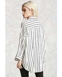 Forever 21 Striped High Low Shirt
