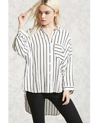 Forever 21 Striped High Low Shirt