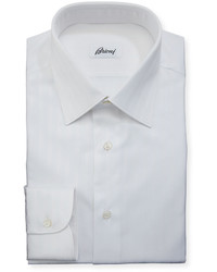 Brioni Tonal Stripe Cotton Dress Shirt White