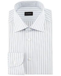 Ermenegildo Zegna Track Stripe Woven Dress Shirt White