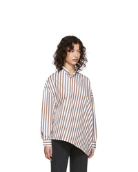 Totême White And Brown Striped Noma Shirt