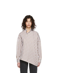 Totême White And Brown Striped Noma Shirt
