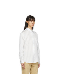 Comme Des Garcons SHIRT White Cupro Striped Forever Shirt