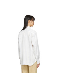 Comme Des Garcons SHIRT White Cupro Striped Forever Shirt