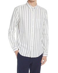 Club Monaco Stripe Cotton Flannel Shirt