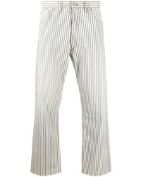 White Vertical Striped Jeans