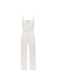 White Vertical Striped Jumpsuit