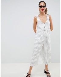ASOS DESIGN Jumpsuit With Button Front Detail In Stripe