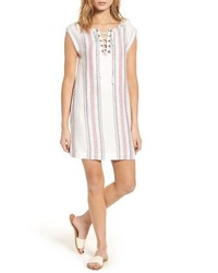 Cupcakes And Cashmere Reed Stripe Linen Blend Dress