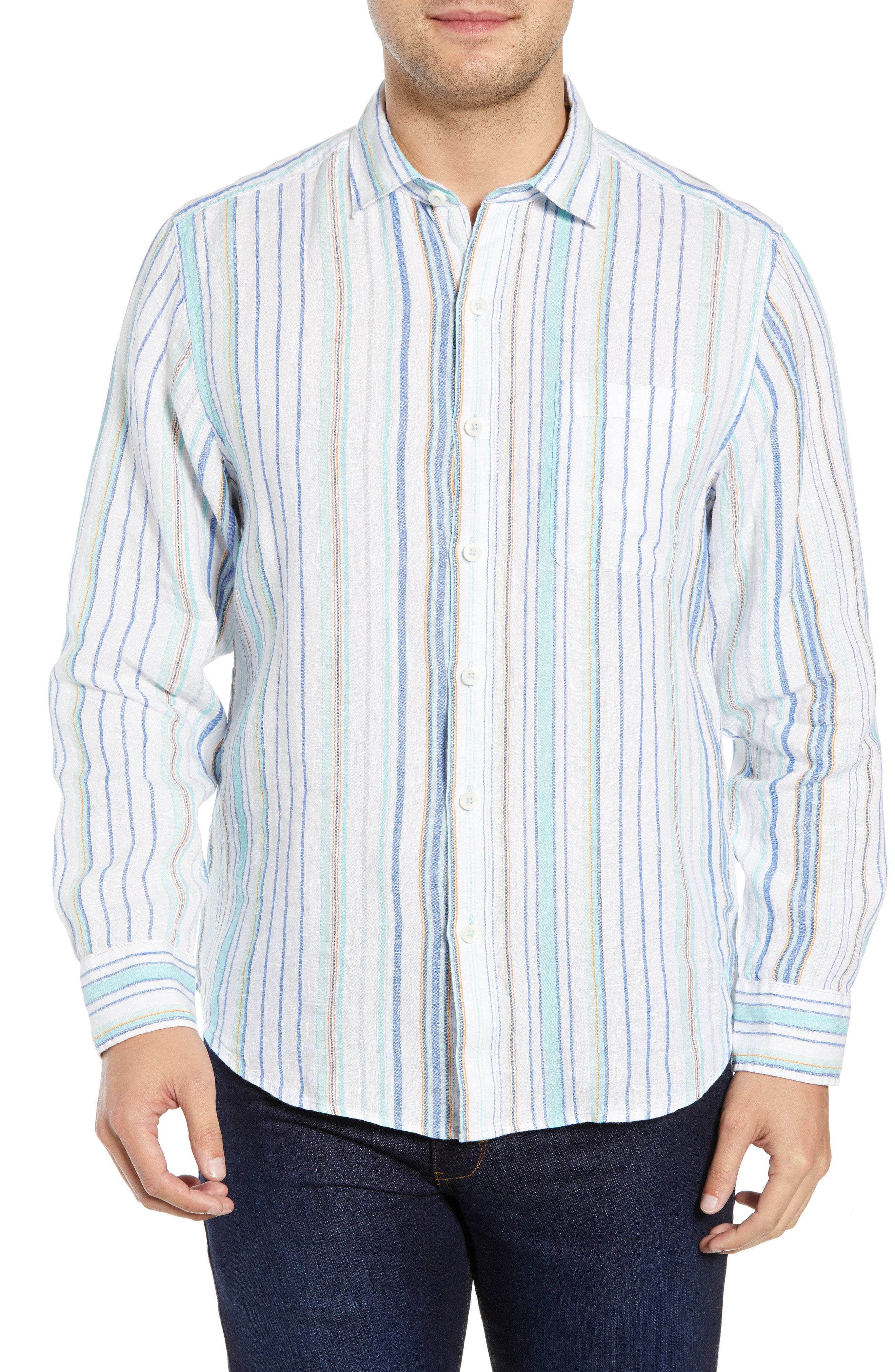 Tommy Bahama Lagoon Stripe Sport Shirt, $125 | Nordstrom | Lookastic