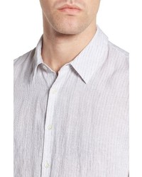 James Perse Slim Fit Stripe Linen Sport Shirt