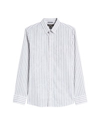 Nordstrom Trim Fit Stripe Linen Cotton Shirt