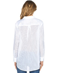 Equipment Daddy Embroidery Stripe Blouse