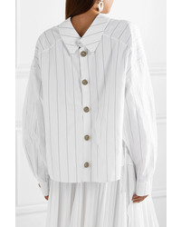 A.W.A.K.E. Reversible Oversized Pinstriped Cotton Poplin Shirt