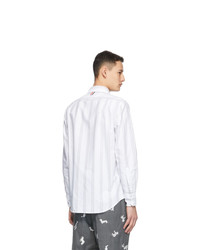 Thom Browne Grey Oxford Straight Fit Bold Rep Shirt