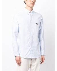 PS Paul Smith Logo Embroidered Striped Cotton Shirt