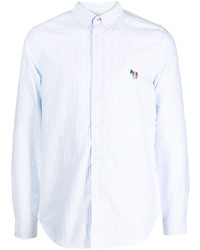 PS Paul Smith Logo Embroidered Striped Cotton Shirt