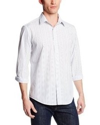 Perry Ellis Long Sleeve Fine Pattern Stripe Shirt