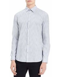 Calvin Klein Jeans Long Sleeve Space Dye Banker Stripe Cotton Button Down Shirt