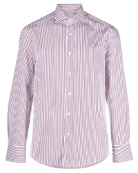 Brunello Cucinelli Long Sleeve Striped Cotton Shirt
