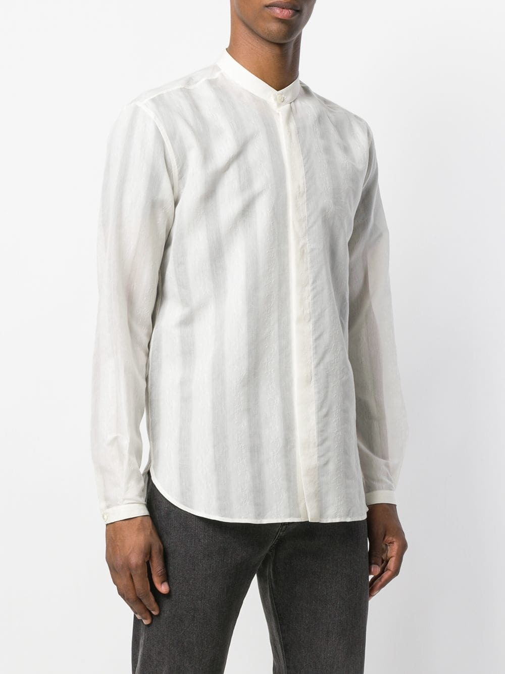 Saint Laurent Mandarin Collar Shirt, $516 | farfetch.com | Lookastic