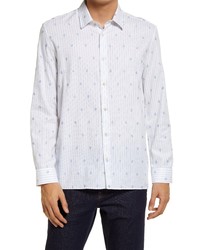 Ted Baker London Marshes Flower Stripe Cotton Button Up Shirt