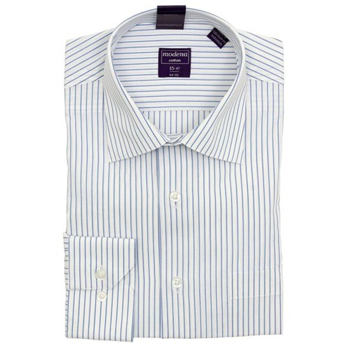 Modena White Striped Cotton Dress Shirt, $49 | buy.com | Lookastic.com