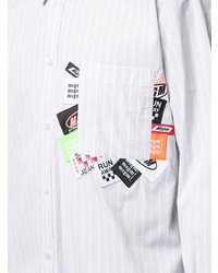 MSGM Patches Striped Shirt