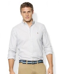 Ralph Lauren Polo Big And Tall Shirt Long Sleeve Striped Cotton Oxford Shirt