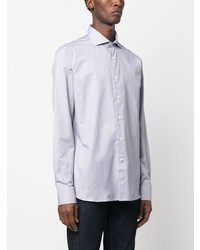 Canali Striped Cutaway Collar Shirt