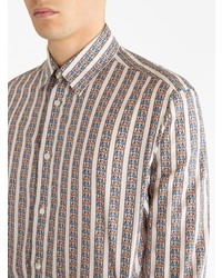 Etro Striped Graphic Print Cotton Shirt