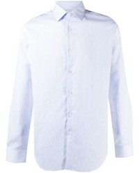 Corneliani Striped Linen Cotton Blend Shirt