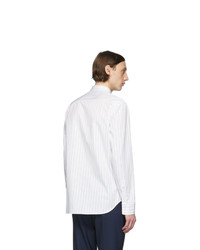 Maison Margiela White And Black Poplin Striped Shirt