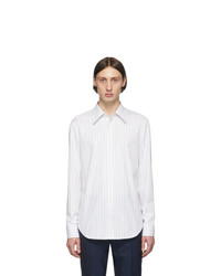 Maison Margiela White And Black Poplin Striped Shirt
