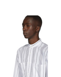3.1 Phillip Lim White And Black Striped Blouson Shirt