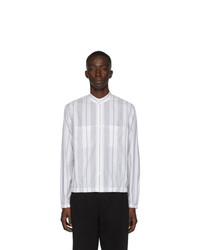 3.1 Phillip Lim White And Black Striped Blouson Shirt
