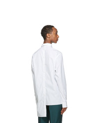Lanvin White And Blue Asymmetric Shirt