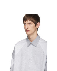 Random Identities White And Grey Zip Pocket Shirt