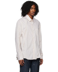 424 White Beige Striped Shirt