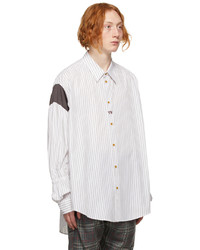 Vivienne Westwood White Green Striped Oversize Shirt