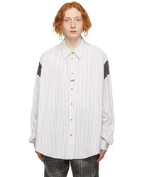 Vivienne Westwood White Green Striped Oversize Shirt