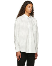 Saintwoods White Logo Stripe Formal Shirt