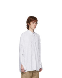 Ader Error White Stripe Oversized Shirt