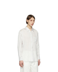 Comme Des Garcons SHIRT White Striped Cupro Shirt