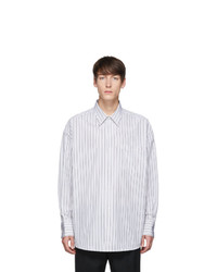 AMI Alexandre Mattiussi White Striped Oversized Shirt