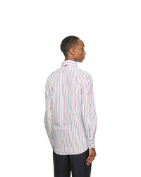 Thom Browne White Tricolor Poplin Straight Fit Shirt