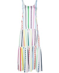 White Vertical Striped Maxi Dress