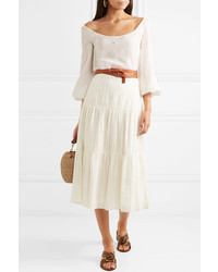 See by Chloe Striped Cotton Jacquard Skirt